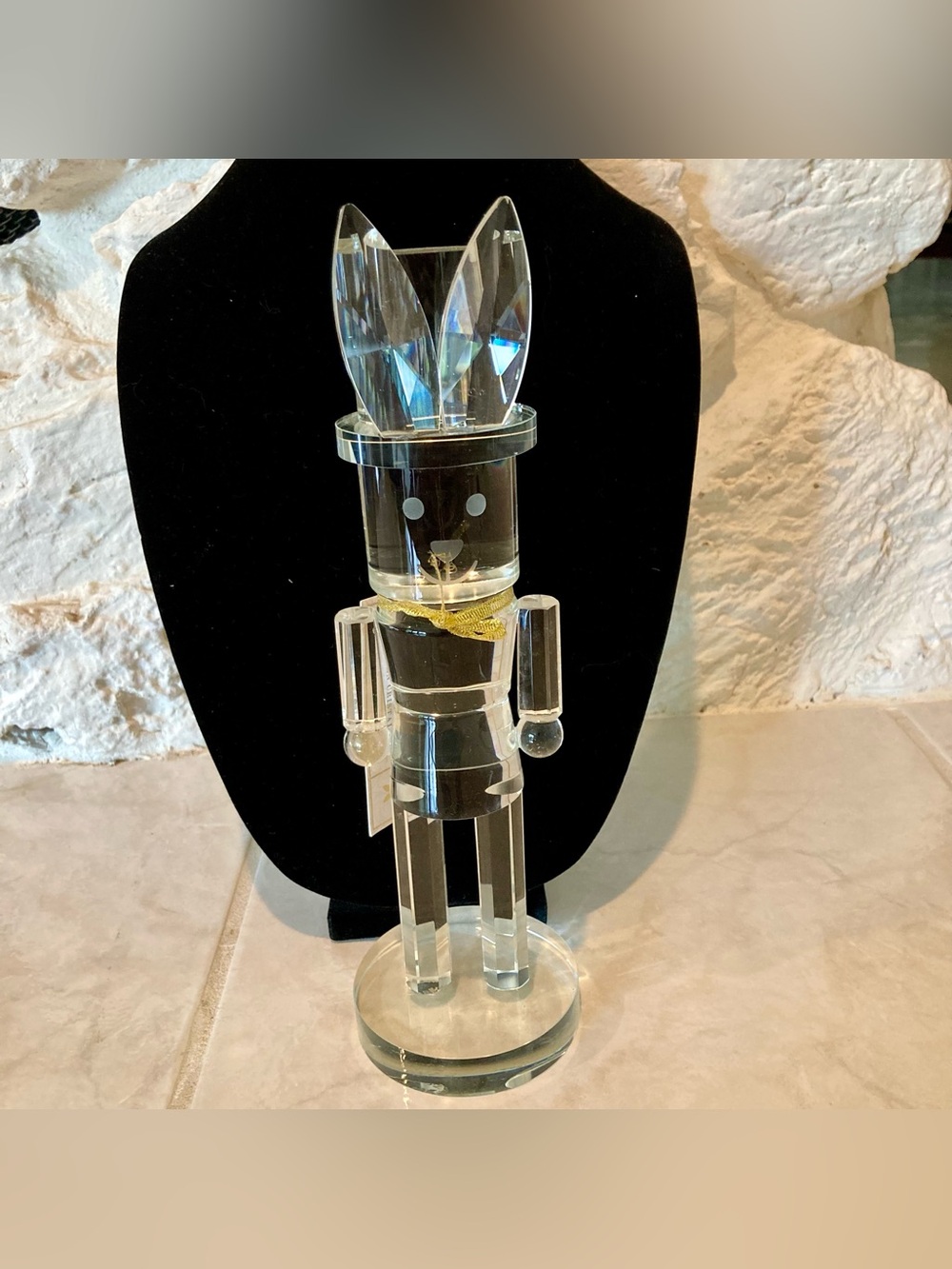 NWT Bella Lux clear glass nutcracker table decor- 10 inches high